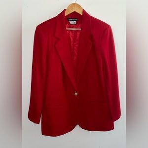 Savannah Wool Red Blazer Size 14